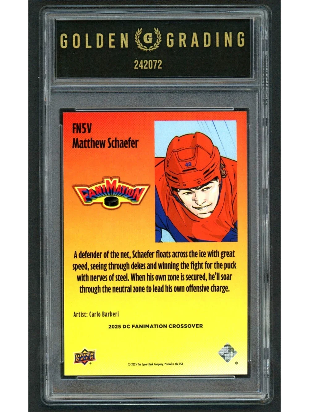 2025 UD DC X Fanimation Crossover #FN5 Matthew Schaefer Rookie (RC) Gem Mint 10